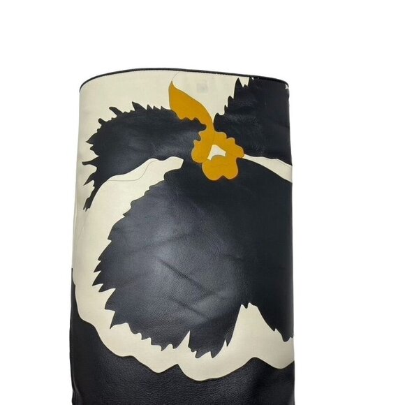 NWOT Valentino Garavani Flower Knee High Boot  Black Leather Sz 38.5/ 8.5 No Box - Picture 16 of 16